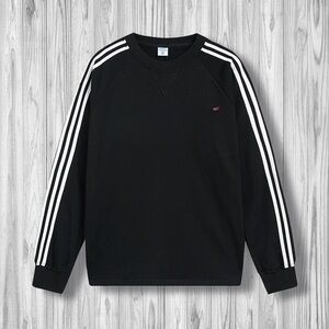 Black Sweatshirt with White Stripes